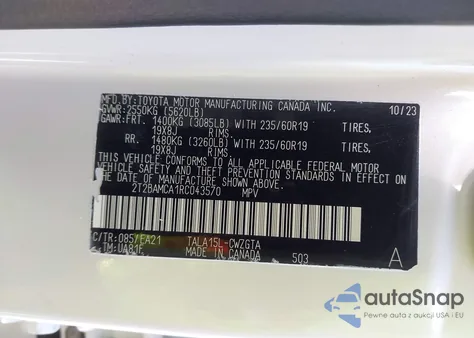 2024 Lexus Rx 350 Premium из США, поврежденный, VIN 2T2BAMCA1RC043570